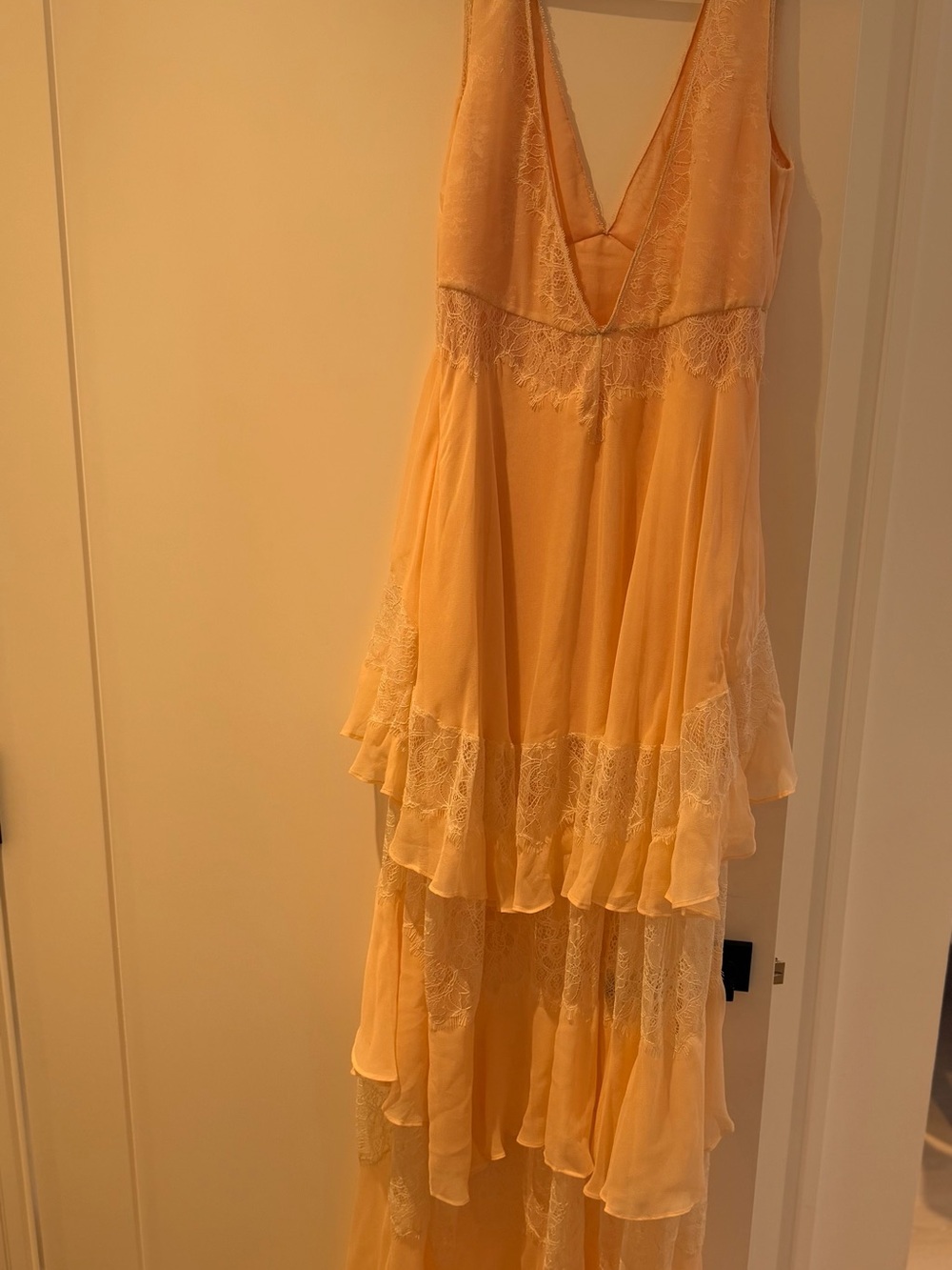 LoveShackFancy Callista Lace Tiered Maxi Dress - Lingerie Peche - Picture 7 of 9